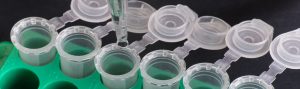 Pipette filling plastic storage tubes