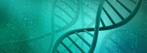 DNA strands in green